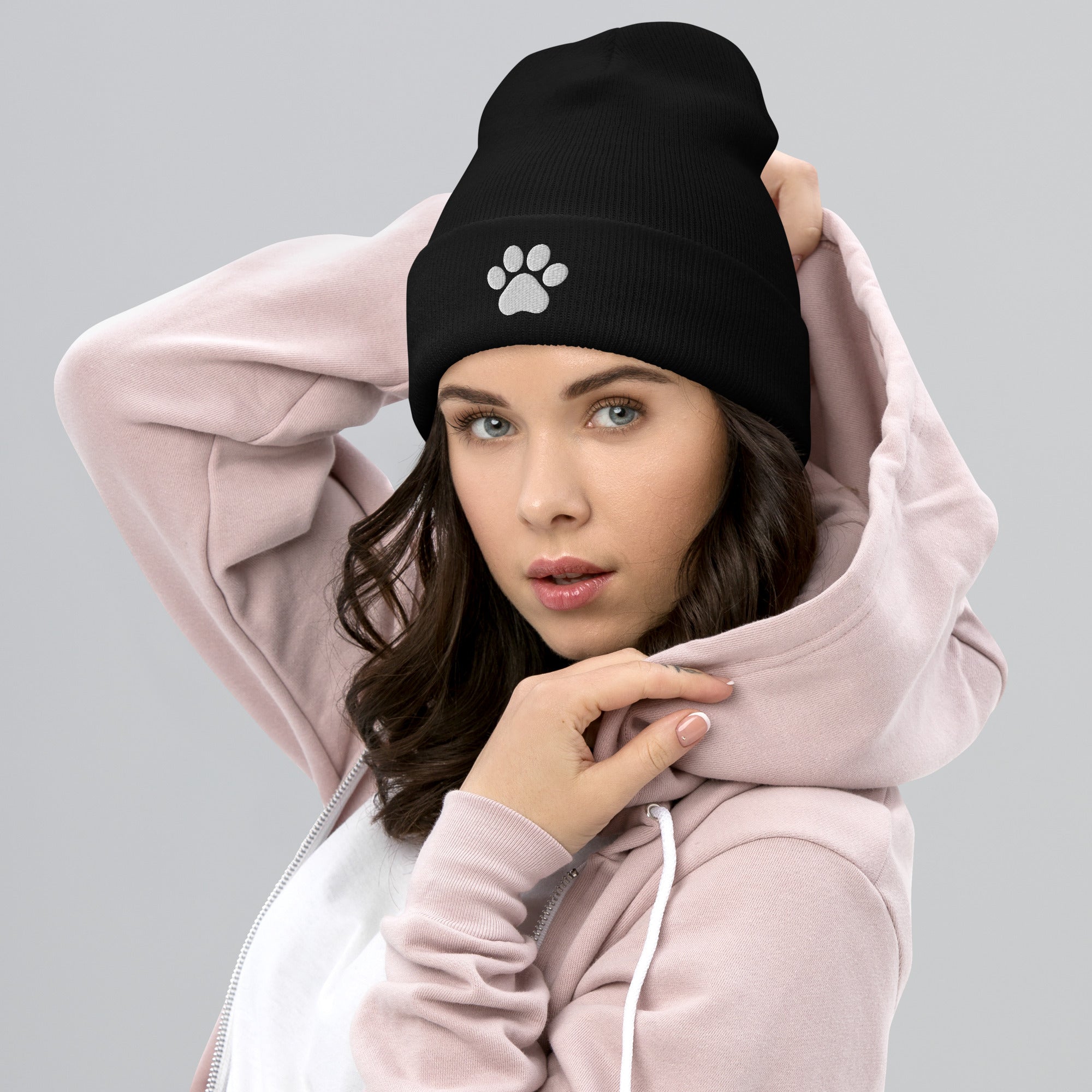 Paws print Cuffed Beanie